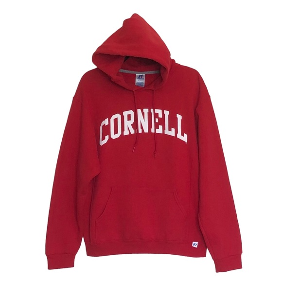 Russell Athletic Cornell Red Unisex Hoodie Sz M - Picture 1 of 7